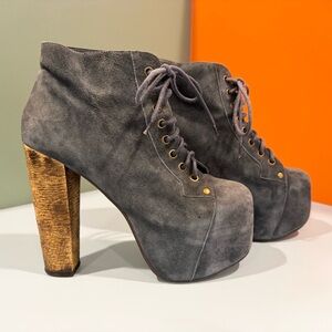 Jeffrey Campbell Lita Platform Leather / Suede Bootie - Size: 7